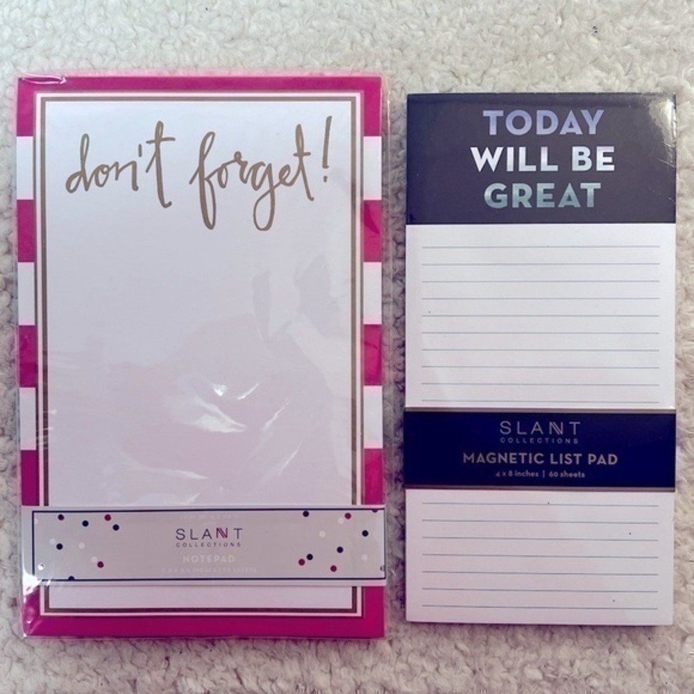 Slant "Don't Forget Notepad" + “Today Will Be Great” Magnetic List Pad